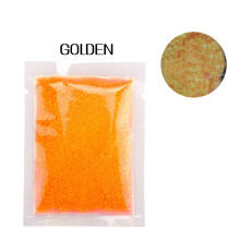 2 pack glow in the dark nail art powder pigment dust (golden 20g)