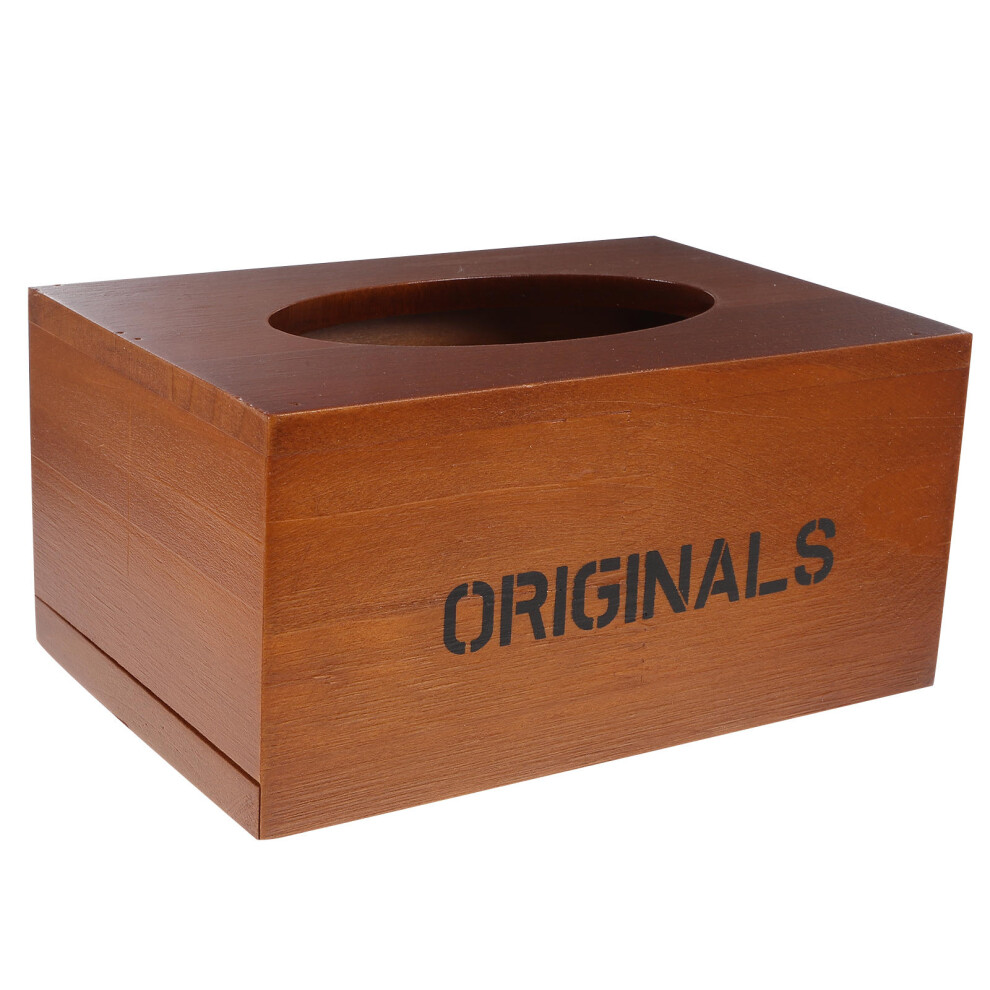 4Pcs Wooden Tissue Storage Box Napkin Dispenser For Car Light/Brown 3362020144025