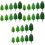 30Pièces Arbres Verts Simulation Décorative Pour Maquette Paysage 3