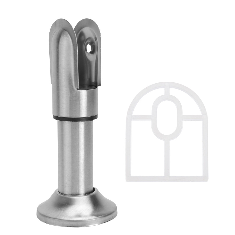 2Pcs Stainless Steel Toilet Partition Bracket Foot Silver 033163355694