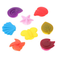 8Pcs Silicone Wine Glass Markers Cup Identifications Assorted Color