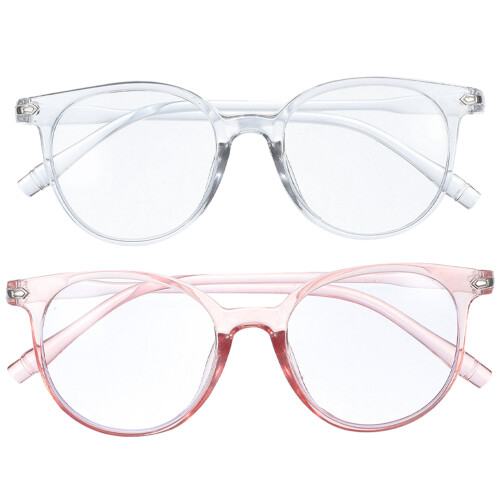 2Pcs Clear Frame Blue Light Blocking Glasses 2