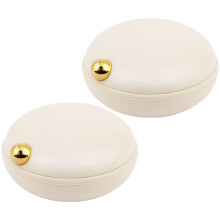 2Pièces Mini Boîte De Stockage ABS Ivoire Avec Compartiments Amovibles