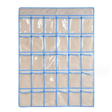 Classroom Pocket Chart Calculator Holder Hanging Organizer 30-Grids Pockets for Cell Phones Model C