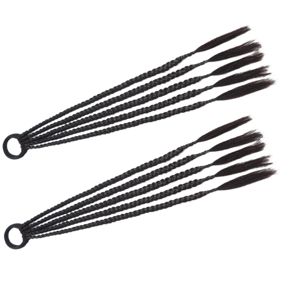 Vaguelly Unisex 4 Pcs Long Braided Ponytail Extension With Hair Tie