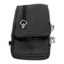 Small Black Shoulder Sling Bag for Cell Phones under 7.2" with Multiple Pockets