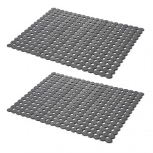 (Transparent Black) Non-slip Sink Mat with Heat Insulation and Anti-scalding Features for Kitchen Dinnerware