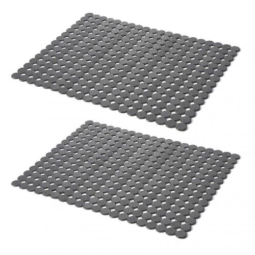 (Transparent Black)Non-slip Sink Mat with Heat Insulation and Anti-scalding Features for Kitchen Dinnerware