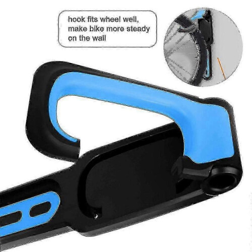 (Blue) Wall-Mounted Bicycle Storage Hook with Foldable Design 2