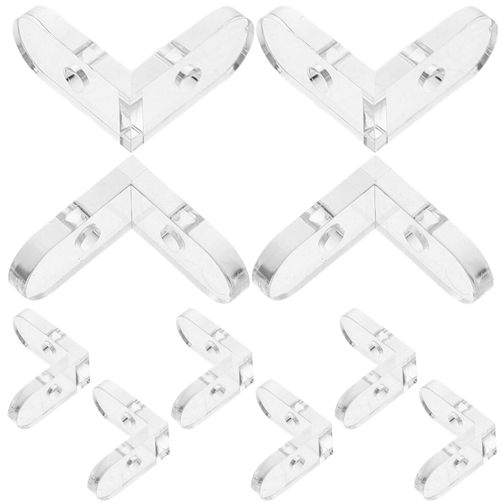 60 Pcs Clear Acrylic Corner Brackets For Boxes Heavy Duty Detachable 033200777168