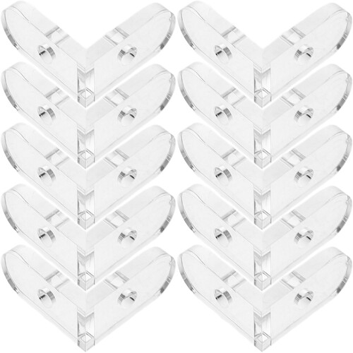 60 Pcs Clear Acrylic Corner Brackets For Boxes Heavy Duty Detachable 2