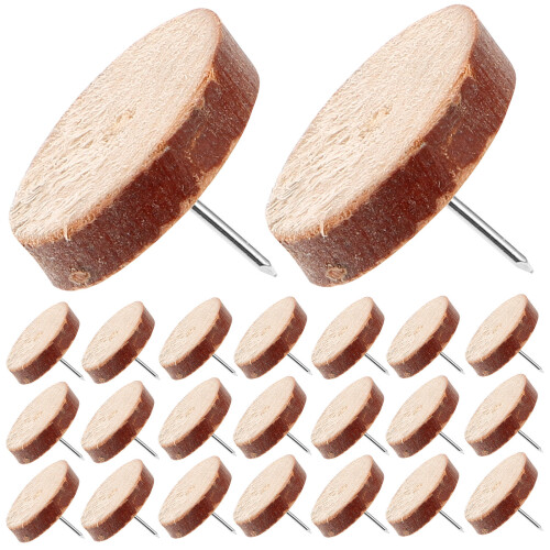 200 Pcs Wooden Pushpins Multi-Function Thumb Tacks Photo Accessory