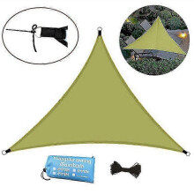 (6x6x6, Army Green) Triangle Sunshade Sail Canopy Patio Waterproof Tent Uv Block Awning For Garden Backyard f54