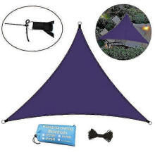 (6x6x6, Dark Purple) Triangle Sunshade Sail Canopy Patio Waterproof Tent Uv Block Awning For Garden Backyard f54