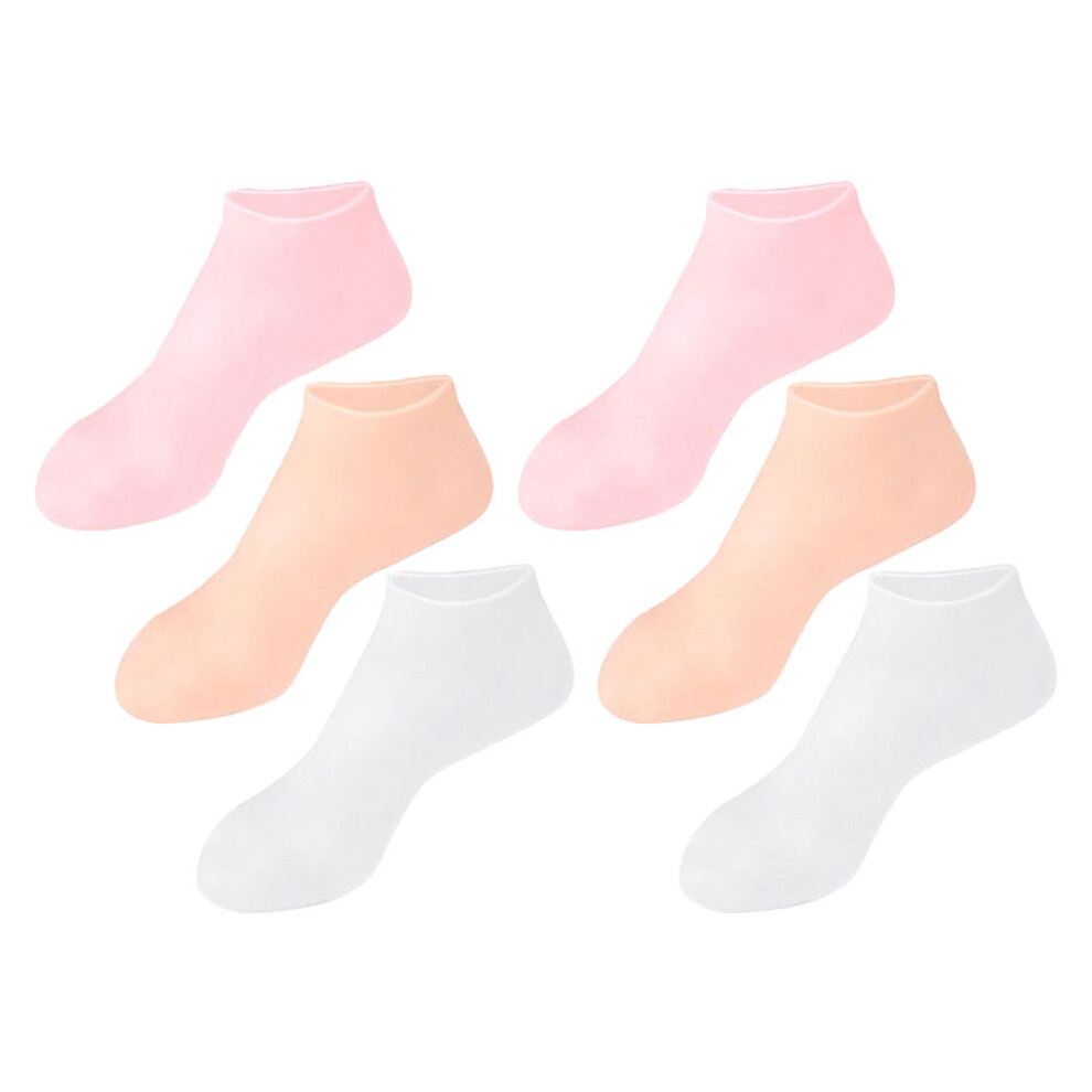 Happyyami 2 Pairs Silicone Socks For Dry Cracked Feet Moisturizing Foot Care