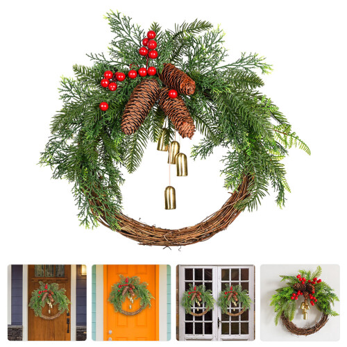 Artificial Berries Wreath Xmas Hanging Bell Pendant 2