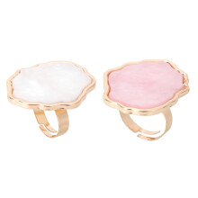 6 Pcs Resin Nail Art Ring Palettes Shell Marble Mixing Plates