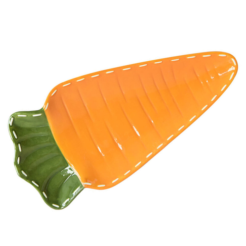 Villcase 1Pc Children Tableware Carrot Shaped Ceramic Plate Dish