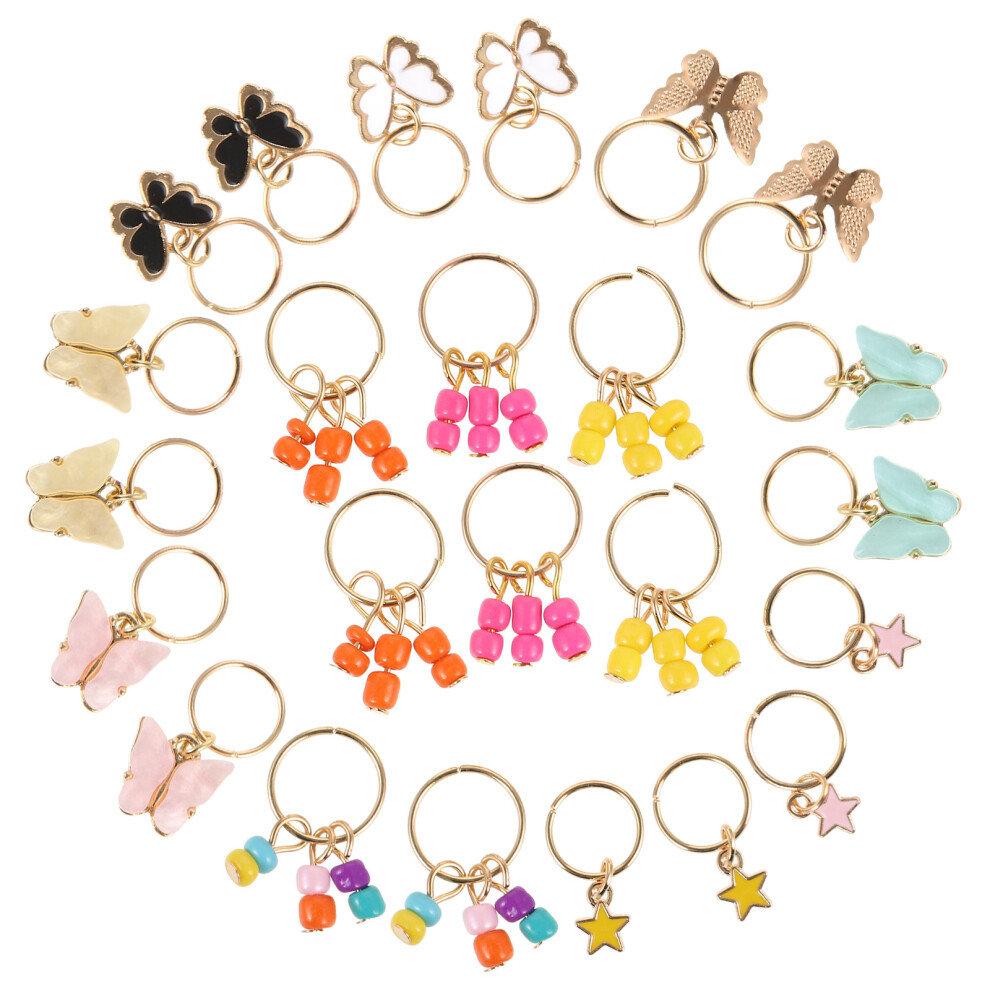 Ohphcall Unisex 96 Pcs Braid Hair Jewelry Dreadlock Rings For Women