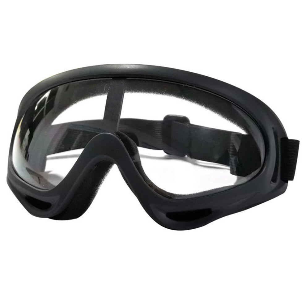 Men And Women Safety Goggles Anti-Fog Dustproof Transparent Black 3353972949127