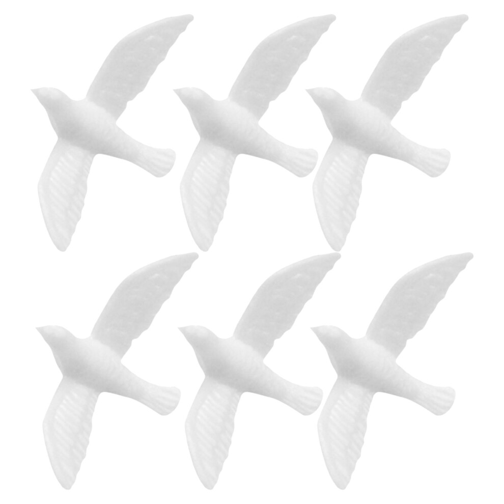 Photos - Doll Accessories 6 Pcs Miniature Resin Birds White Dove Models For Dollhouse Garden