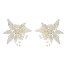 One Pair Crystal Shoe Buckles With Pearl Elegant Clip