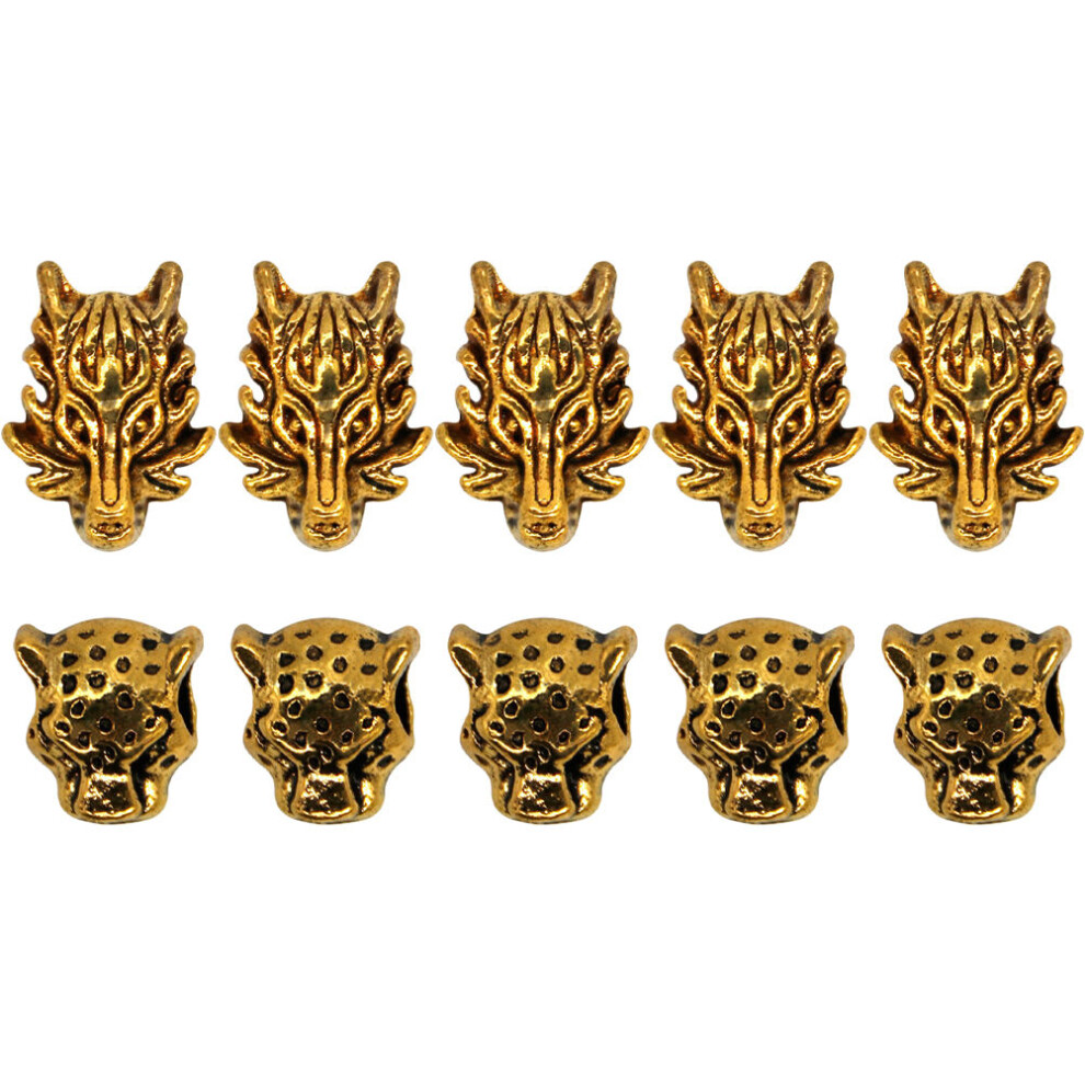 Happyyami Unisex 40 Pcs Animal Head Hair Beads Dreadlock Braiding Charms