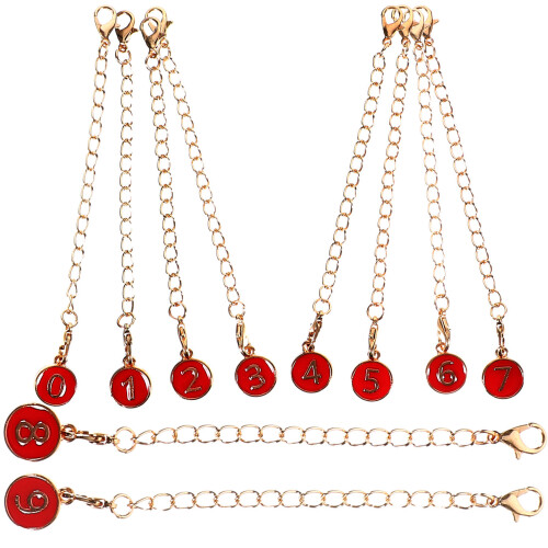 40 Pcs Tumbler Cup Handle Number Charms Decorative Hanging Chain 2