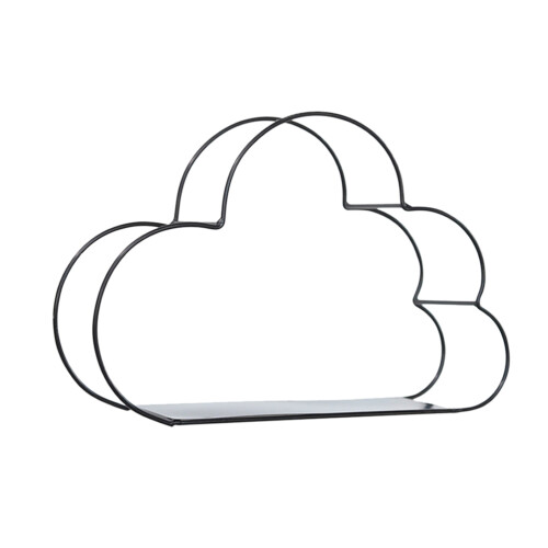 Cloud Shaped Metal Bookshelf For Home Office Use Black