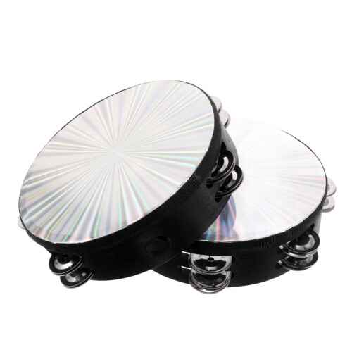 2Pcs Double Row Jingles Tambourine For Party Dance Performance