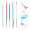 5Pcs Nail Art Dotting Tools With Silicone Brush For Uv Gel Design 11