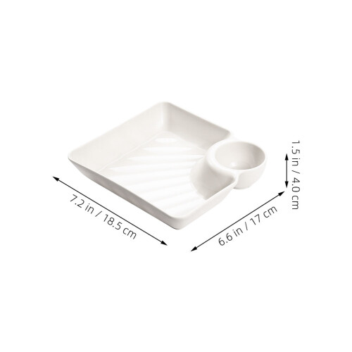 6Pcs Dumpling Plate With Dipping Saucer Sushi Platter 1
