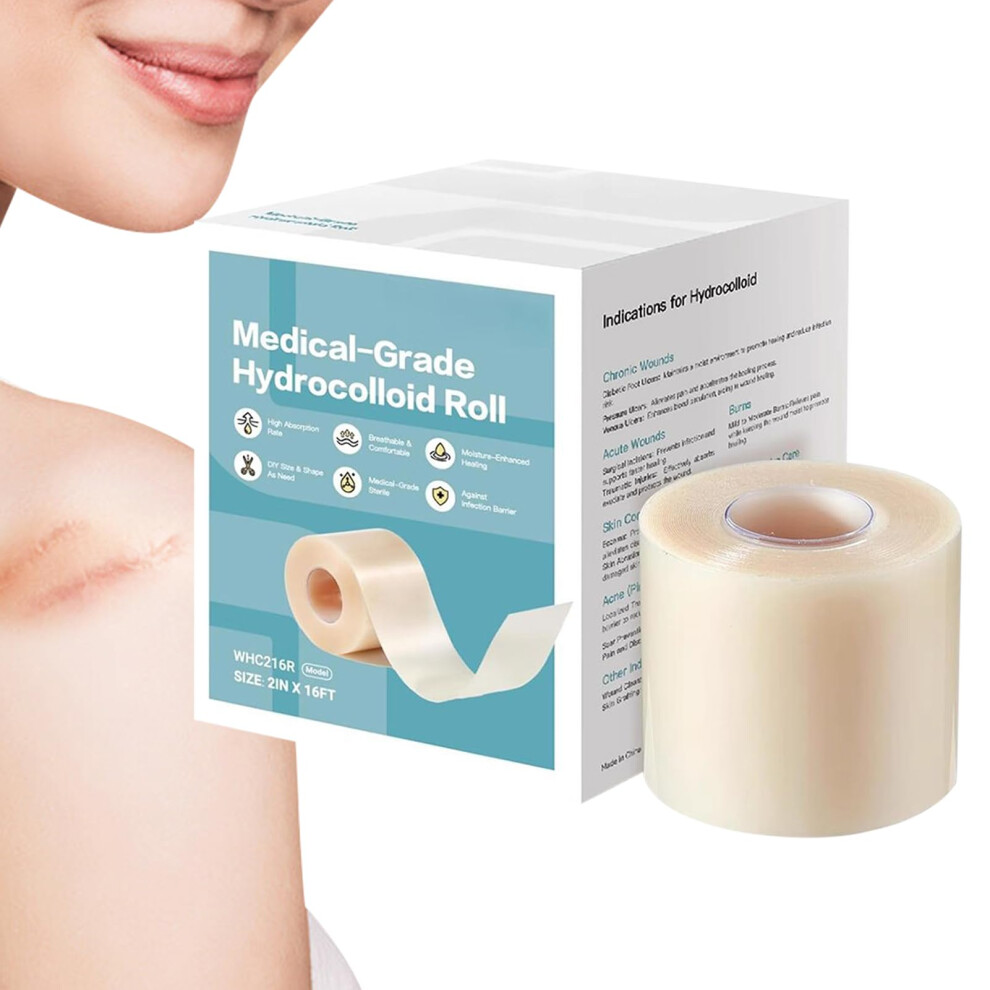 Hydrocolloid Roll Waterproof Cuttable Tape 16.4ft 5m Wound Dressing Film For Face Body Burn Patch