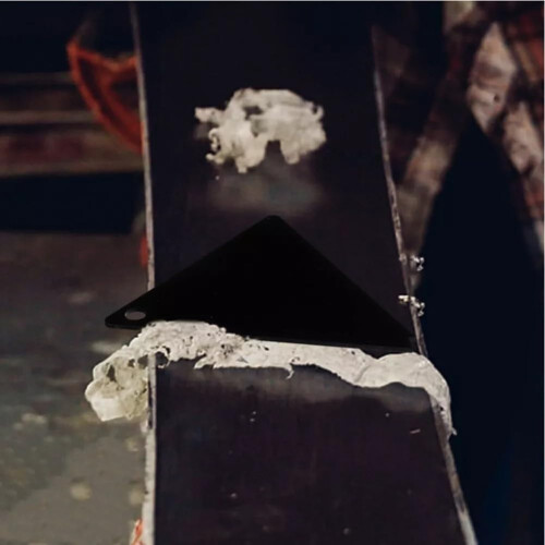 Triangle Ski Snowboard Wax Scraper With Corner Notch Acrylic Based Black Snowboard Tuning Equipment Scraper 1