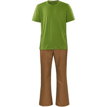 (Green, XXL) Adult Men Shaggy Casual Retro Outfit Green Shirt and Brown Pants Suit Halloween Outfit