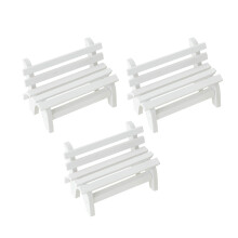 9 Pcs Mini Wooden Benches For Craft Garden Model Photography Props