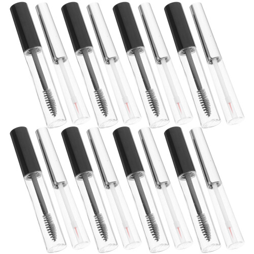 2Sets Clear Plastic DIY Eyelash Cream Mascara Tubes for Travel Use