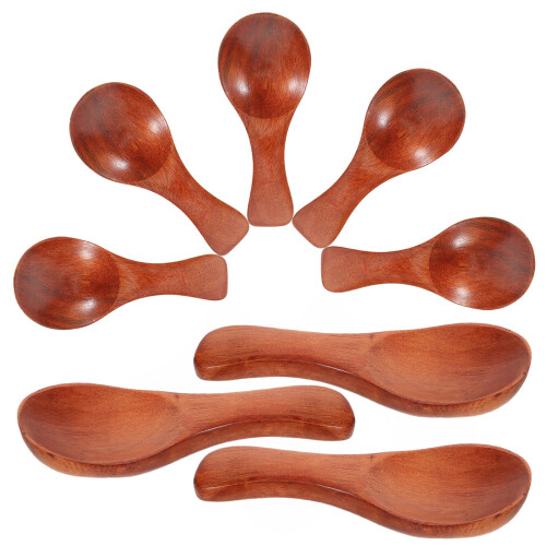8Pcs Small Wooden Spoons For Matcha Coffee Ice Cream Scooping