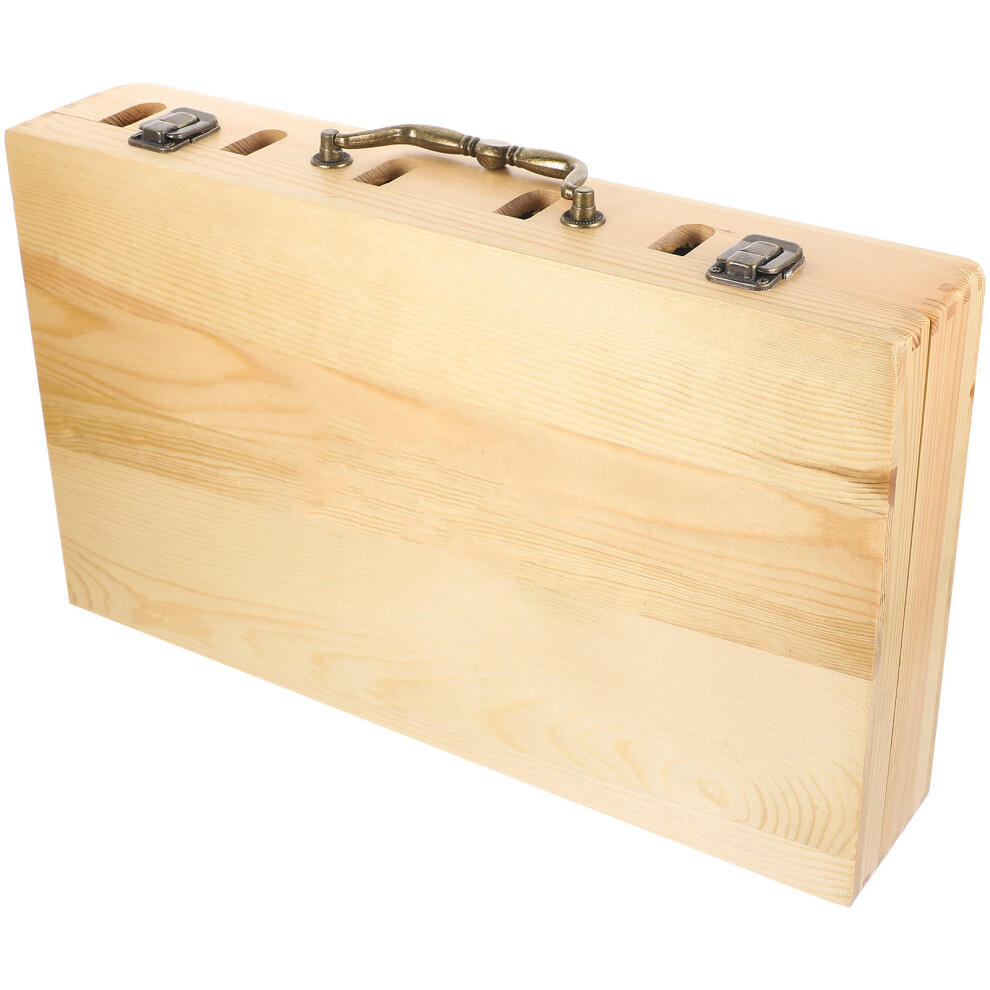 Inoomp 1Pc Wooden Barber Tool Storage Box Handheld Hairstyling Organizer