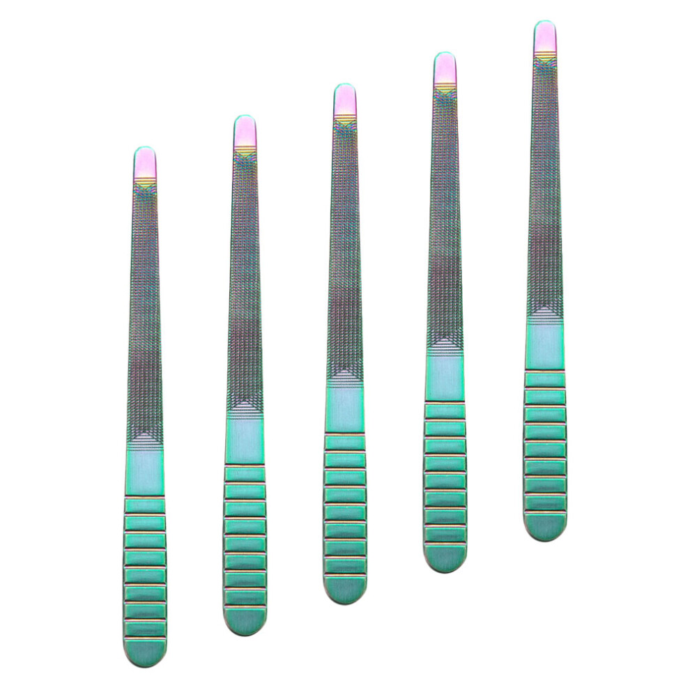 Aboofan 5Pcs Stainless Steel Nail Polisher Files For Manicure