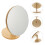 Flexible Wooden Round Vanity Mirror With Stand 11