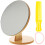 Flexible Wooden Round Vanity Mirror With Stand 10