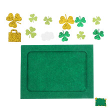 One Set St Patricks Day Diy Photo Frame Green Leaf Non Woven Craft Kit