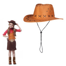Casual Western Cowboy Hat For Children Artificial Suede Wide Brim
