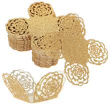 50St Compacte Gouden Chocolade Wrappers Met Creatief Hol Ontwerp