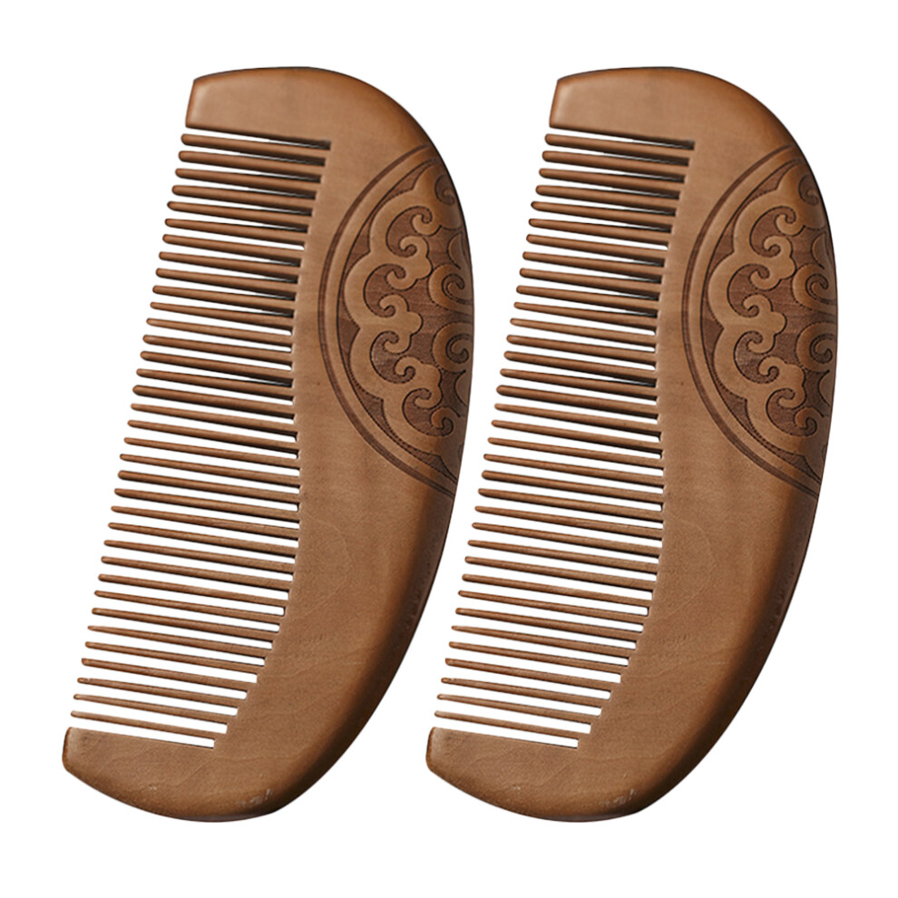 Inoomp Unisex 6 Pcs Wood Combs Chinese Style Detangling Hair Styling Comb For Women