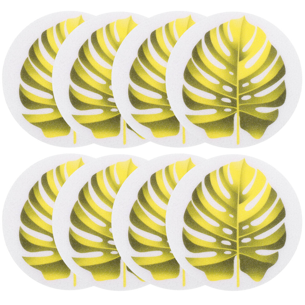 Inoomp 5 Sets Leaf Shape Anti-Slip Bathtub Stickers Decals