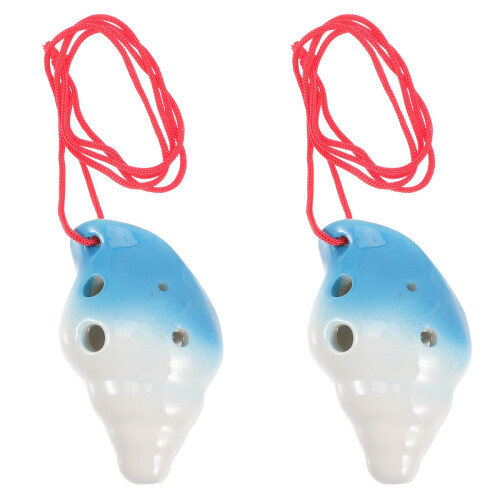 2Pcs Musical Beginner Ocarina Practice Conch Shape 6-Hole Instrument 1