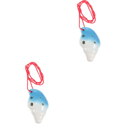 2Pcs Musical Beginner Ocarina Practice Conch Shape 6-Hole Instrument 2
