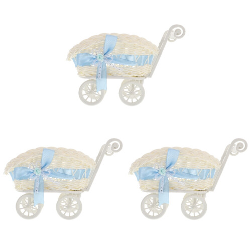 3Pcs Trolley Shaped Woven Basket For Candy Gift Party Decoration 1